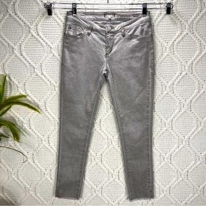 DEAR JOHN | Mid Rise Stretch Skinny Raw Hem Jeans Gray 27